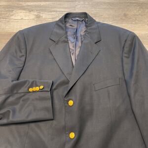 Brooks Brothers 346 Black Mens 48R Gold Buttons Wool Sport‎ Coat Blazer